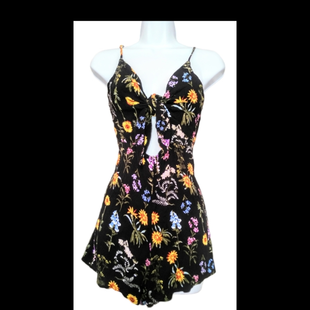 Uk2la large floral boho keyhole romper